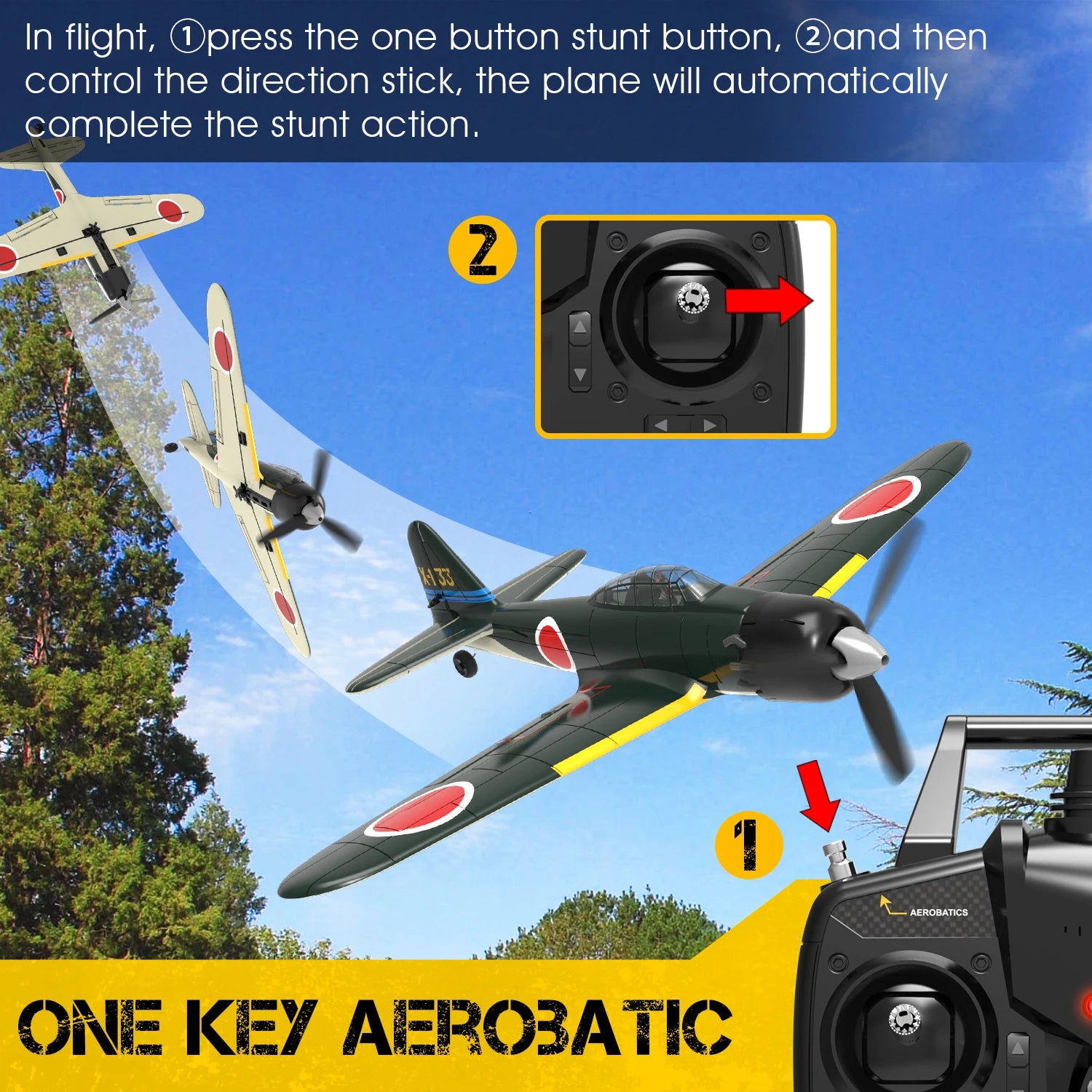 Zero RC Aircraft EPP 400mm Wingspan 2.4G 6-Axis Remote Control Airplane  RC Plane 761-15 RTF Fighter-EXPROTAS
