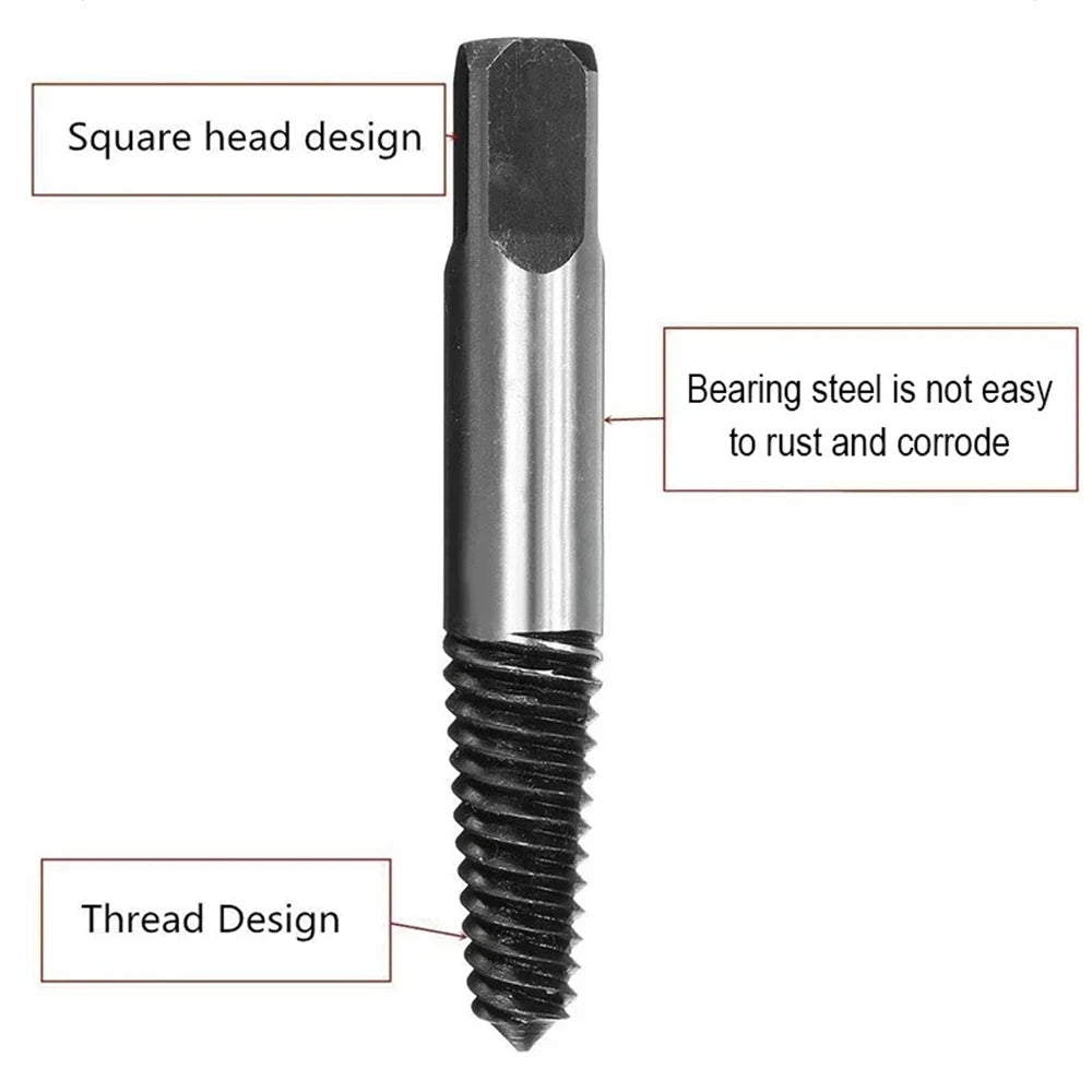 8Pcs Drill Bits Screw Extractor Remover Broken Damaged Easy Out Steel
