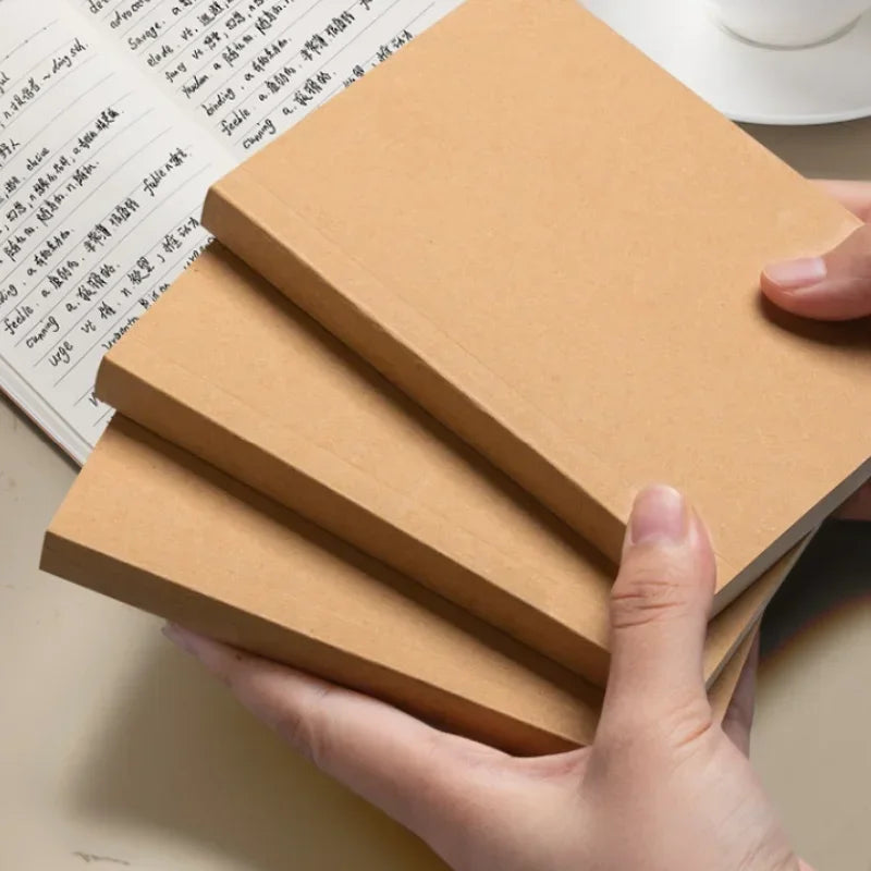 A6 Pocket Notebook 256 Pages Lined Notepad Journal Kraft Paper Cover