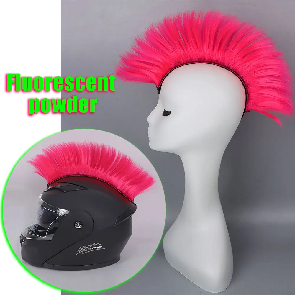 Helmet Wig Synthetic Cockscomb Decoration for Motocross Full Face Helmet