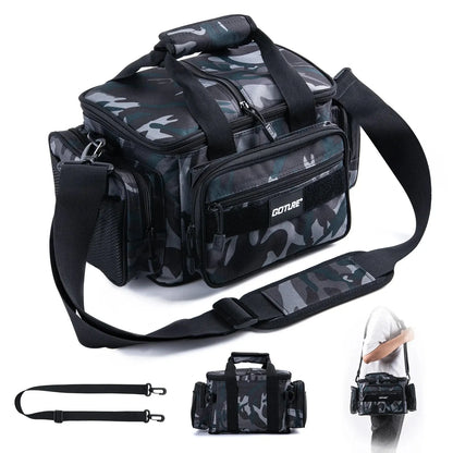 Fishing Tackle Bag Large Capacity Backpack 600D Oxford Waterproof Camping