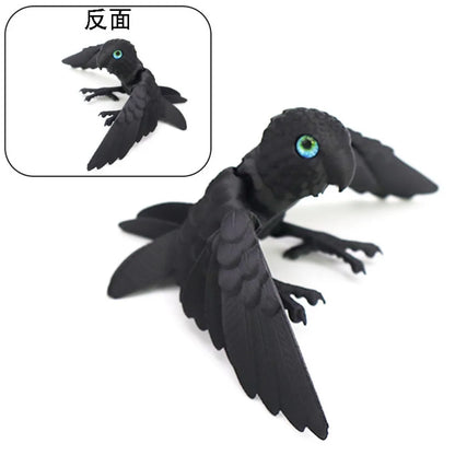 3D Printed Parrot Animal Statue Bird Flexible Model with Moveable Wings