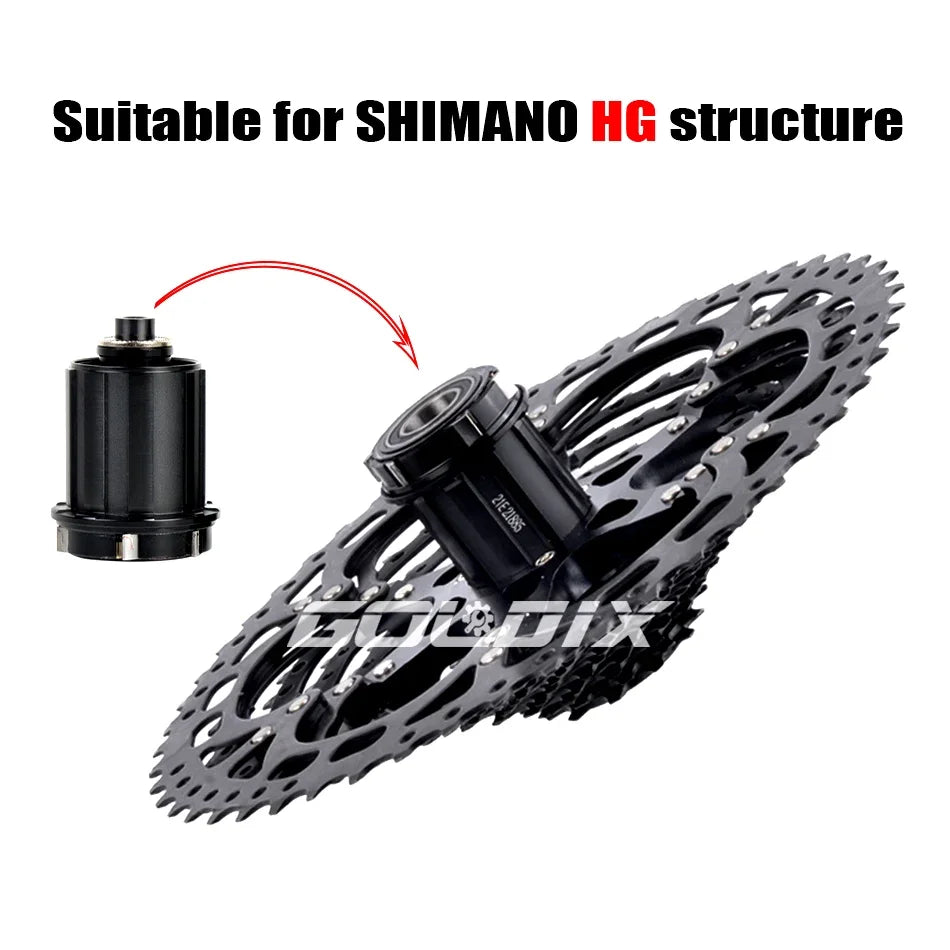SUNSHINE MTB Cassette 8/9/10/11/12 Speed HG Sprocket for Shimano Freehub