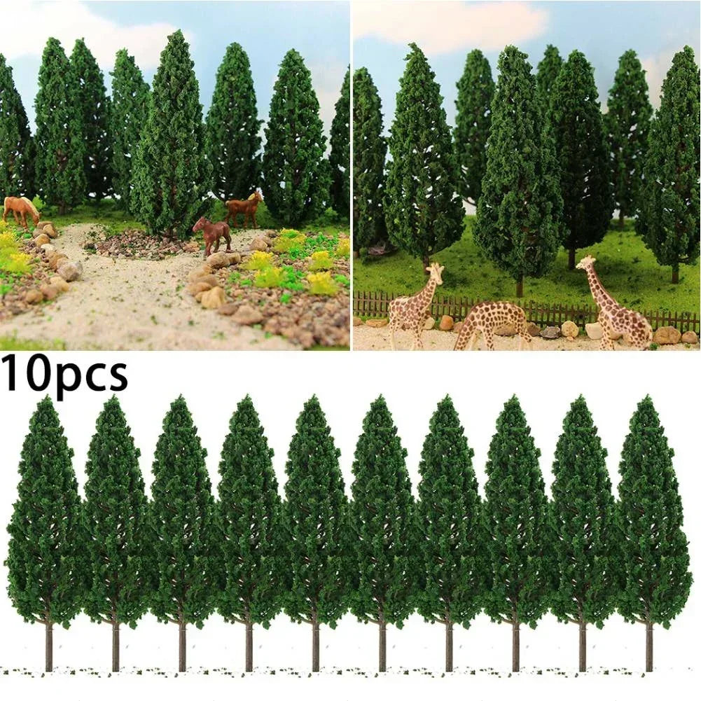 20Pcs Pine Trees Model 15cm Scenery for Scale Railway Layout Wargame Decor