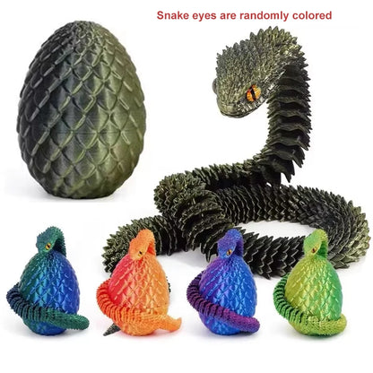 3D Printed Snake Egg Creative Decompression Mold Movable Rotatable Action Figure