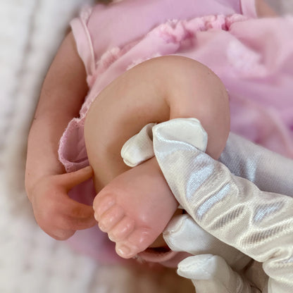 13" Open Mouth Pascale Reborn Doll, Full Body Soft Silicone, Painted Girl Bebe Toy