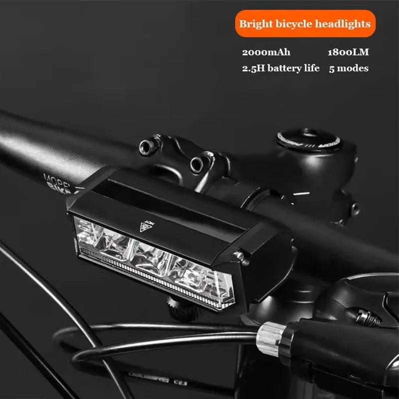 Rechargeable Bike Light 1800LM USB LED Front Rear Waterproof Ebike Lamp