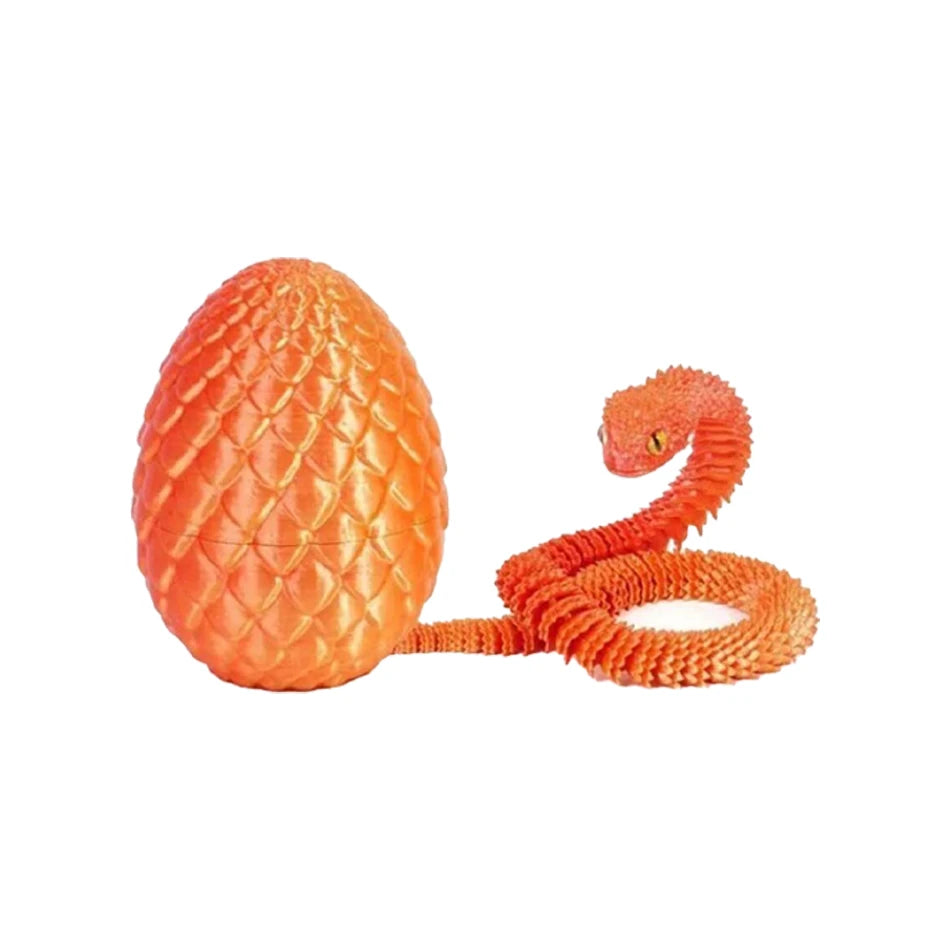 6pcs/set 3D Printed Snake Surprise Egg Decoration, Flexible Joints, The Best Gift for 3D Printing Enthusiasts