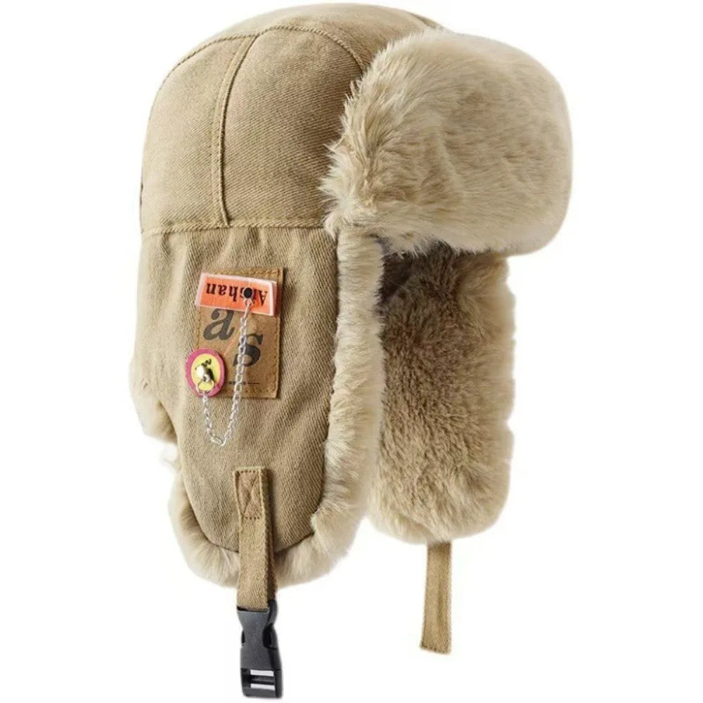 Waterproof Ear Protectors Bomber Hat Faux Fur Warm Unisex Winter Trapper