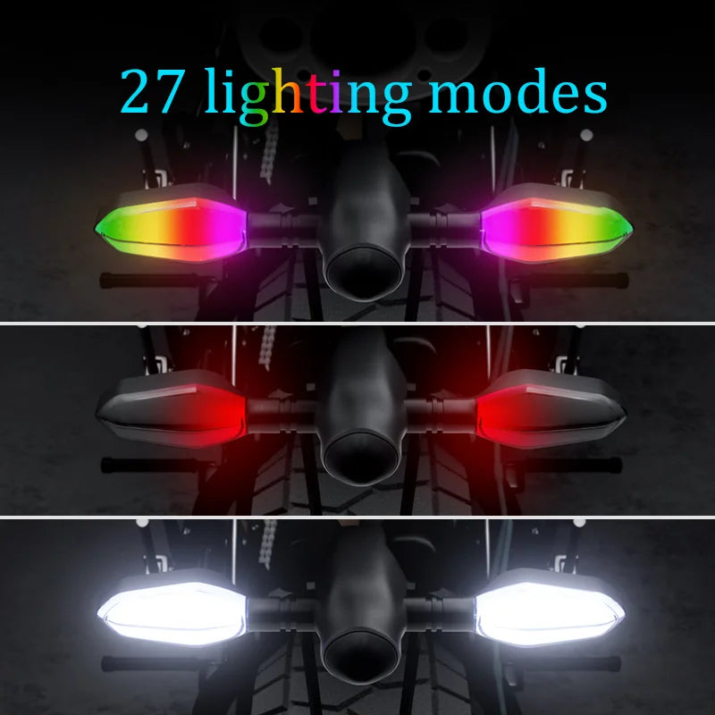 2PCS LED Turn Signal Lamp Motorcycle Flowing Indicator Light Amber