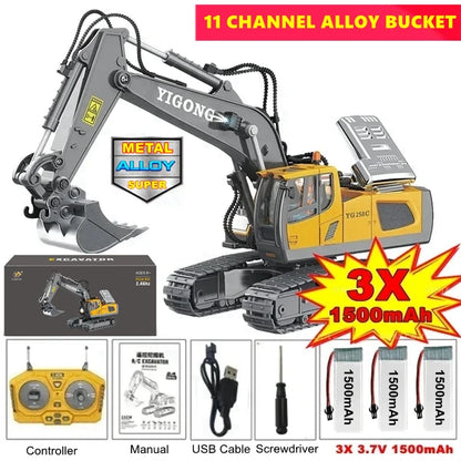4WD RC Remote Control Excavator Truck Crawler Bulldozer Toy Vehicle