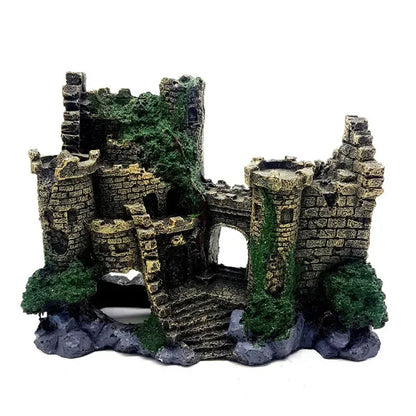 Fish Tank Castle Ornament Ancient Resin Decoration for Aquarium Landscaping