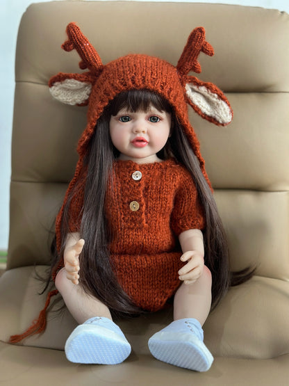 BZDOLL 55 CM 22 Inch Reborn Dolls Realistic Full Silicone Baby Bebe Newborn Girl Doll Princess Toddler Toy Gift-EXPROTAS