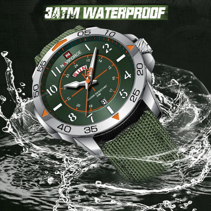 Top Brand NAVIFORCE Men's Watches Waterproof Luxury Business Casual Nylon Strap Quartz Wristwatch Luminous Relogio Masculino-EXPROTAS