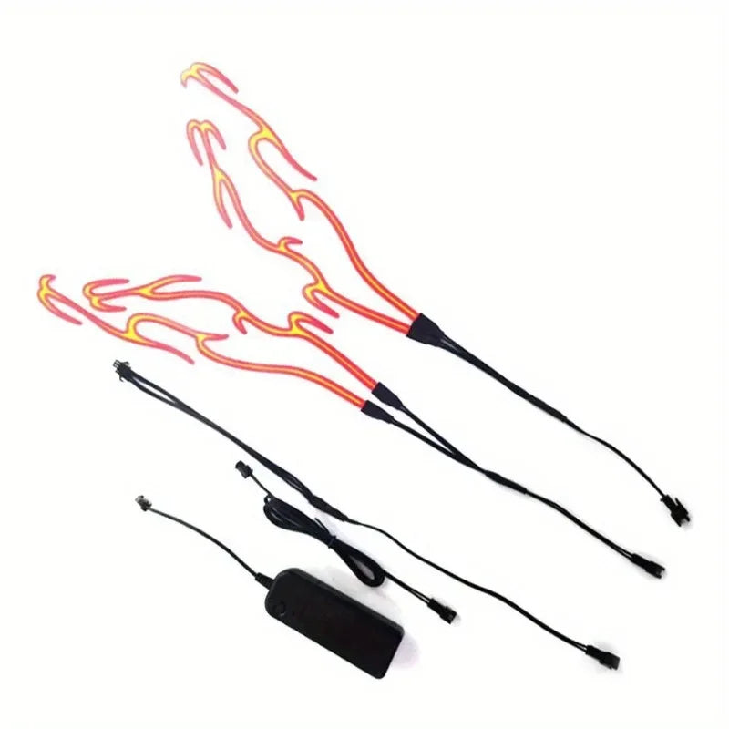 4 in 1 Motorcycle Helmet LED Cold Light Waterproof Strip Sticker Flashing Warning Lights Night Riding Chargeable Accessories-EXPROTAS