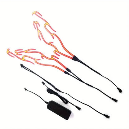 4 in 1 Motorcycle Helmet LED Cold Light Waterproof Strip Sticker Flashing Warning Lights Night Riding Chargeable Accessories-EXPROTAS