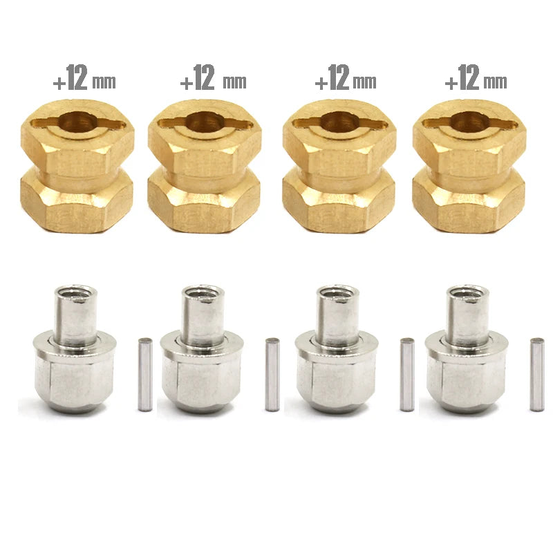 4pcs 12/15/17mm Wheel Hex Adapters for 1/10 RC Crawler TRX4 SCX10 D90 D110