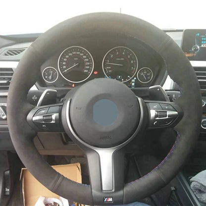 Car Steering Wheel Cover Anti-Slip  Suede Leather For BMW M Sport 1 Series F20 M135i M140i M235i M240i X1 F21 F48 X2 F39 X3 F25-EXPROTAS
