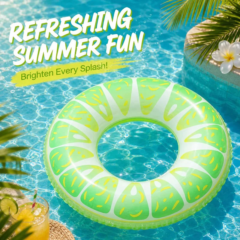 1PC Watermelon Inflatable Swim Ring, Adult Pool Float, Thickened PVC Floats, Summer Beach Water Toy Pool Party Ring