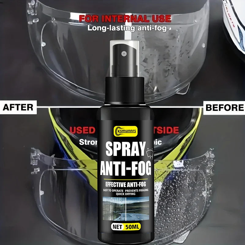 Motorcycle Helmet Anti-Fog Spray 50ml - Prevent Fogging & Enhance Visibility