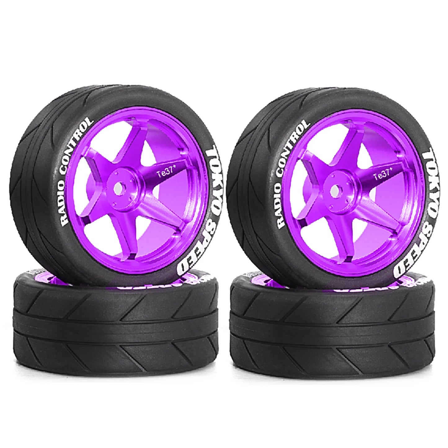 RED SPIDER 65mm Wheel Tires 12mm Hex Blue Rim for 1/10 1/12 1/14 RC Car