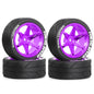 RED SPIDER 65mm Wheel Tires 12mm Hex Blue Rim for 1/10 1/12 1/14 RC Car