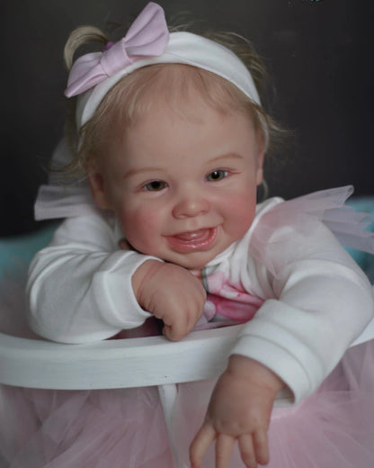 45cm Harper Reborn Baby Girl Doll Silicone Vinyl Painted Newborn Doll