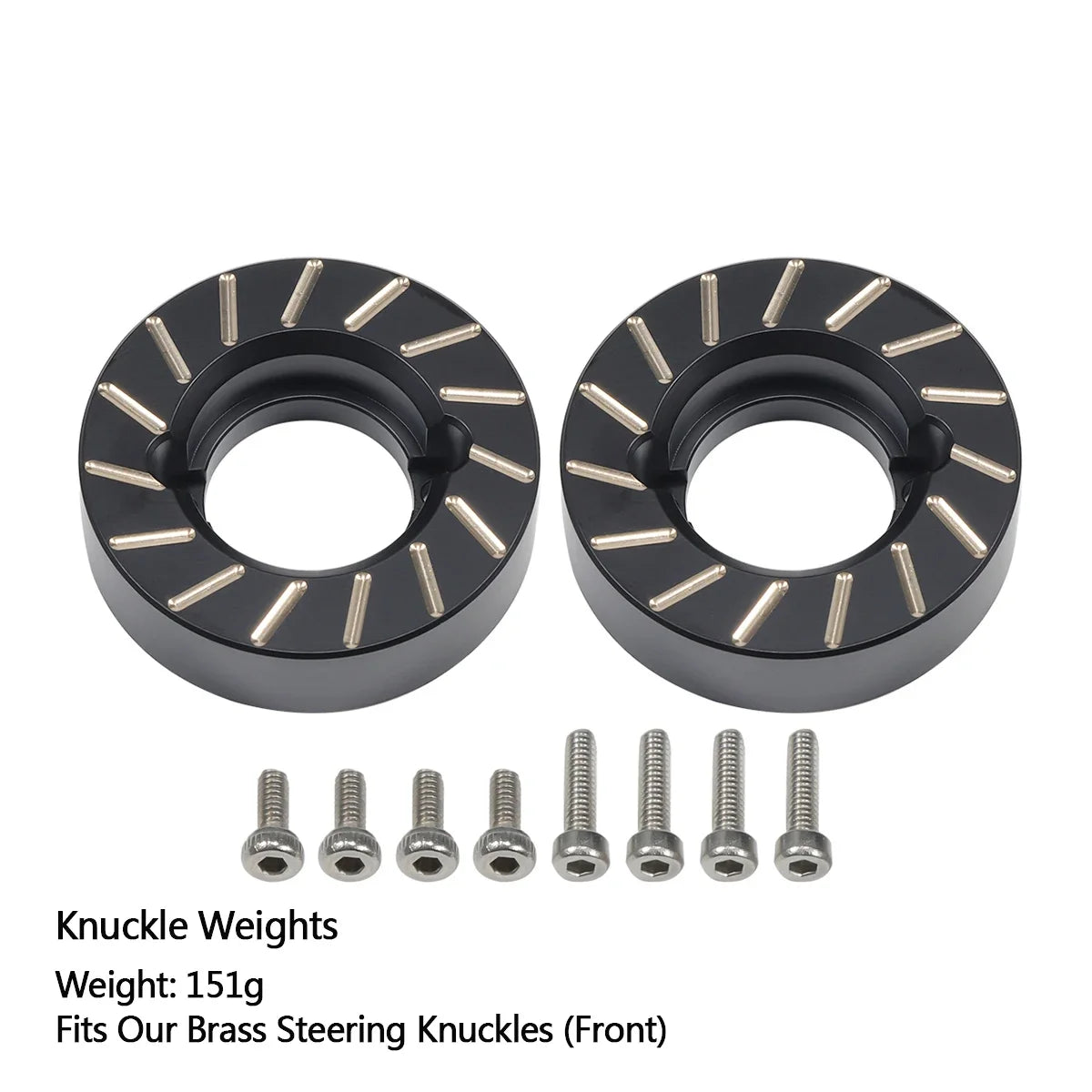 Axial SCX10 II AR44 Black Brass Weight Set Diff Cover Knuckles C-Hubs Link Mounts