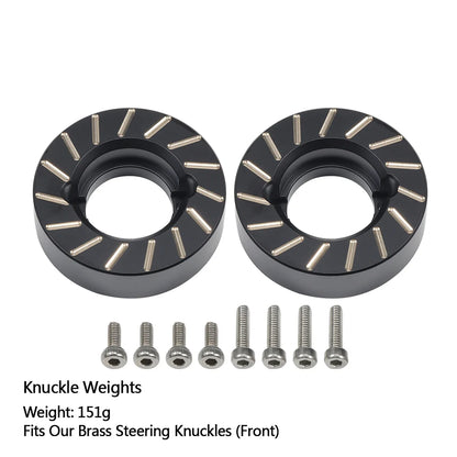 Axial SCX10 II AR44 Black Brass Weight Set Diff Cover Knuckles C-Hubs Link Mounts