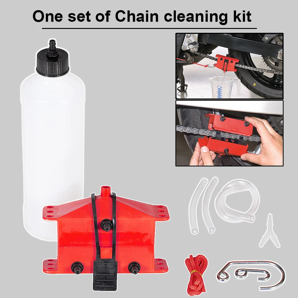 Motorcycle chain cleaning machine kit Brush Gear Cleaner Tool For Motorbike Chains Lube Device Lubricating Accessory-EXPROTAS