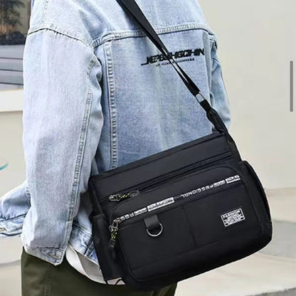 Men's Cross-body Bag with Adjustable Shoulder Strap & Multi-layered Pockets