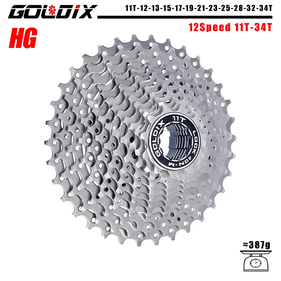 GOLDIX 8–12 Speed Cassette 11-25T 11-28T 11-32T 11-34T 11-36T Compatible Shimano SRAM - EXPROTAS
