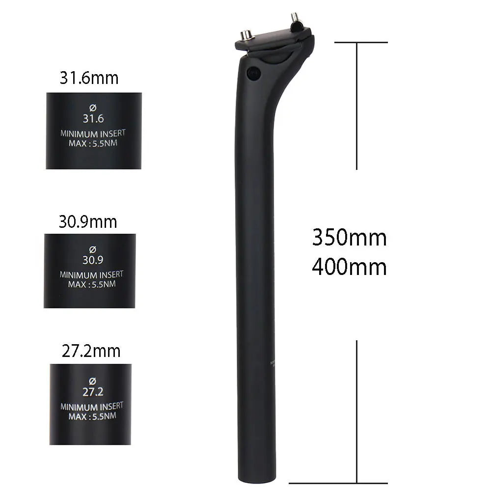 Road Bike Seatpost Carbon 20mm Offset 27.2/30.9/31.6mm MTB Ultralight