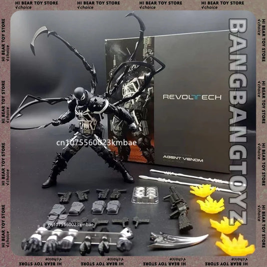 Agent Venom Revoltech Amazing Yamaguchi Anime Figures Venom Figurine Eugene Thompson Model PVC Model Collection Statue Toy Gifts-EXPROTAS
