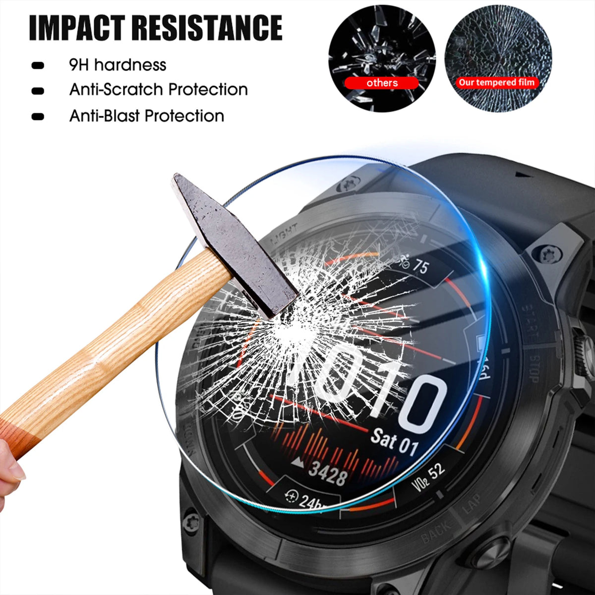 Tempered Glass Screen Protector for Garmin Fenix 9 Pro 51mm Smart Watch