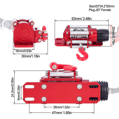 1/10 RC Crawler Car Metal Wired Automatic Simulated Winch for TRX4 SCX10