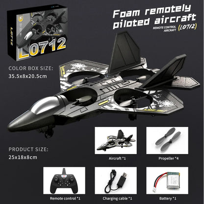 L0712 RC Plane 2.4G Remote Control Aircraft Gravity Sensing Aircraft Glider with Light EPP Foam Fighters for Boys Children-EXPROTAS