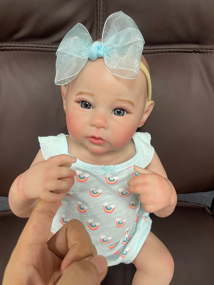 18Inch Full Body Silicone Vinyl Reborn Baby Doll Girl Washable Raven