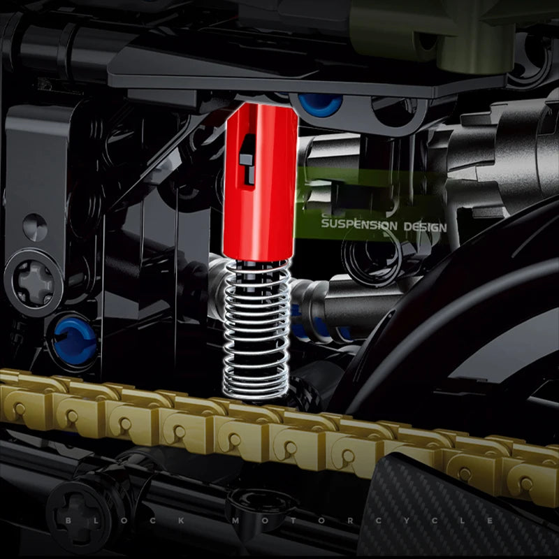 1:8 MOC Racing Motorcycle Building Blocks 600+pcs Technical Motorbike Model Toy Gift