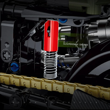 1:8 MOC Racing Motorcycle Building Blocks 600+pcs Technical Motorbike Model Toy Gift