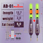 2PCS Rock Fishing Floats 5.2mm Night Light Float w/ Color Change Tail