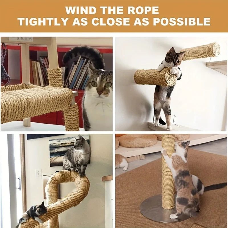 10M Natural Jute Rope Cat Scratcher Toy Furniture Protector DIY Replacement