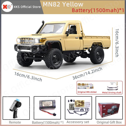 Mn82 Rc Car 1:12 Full Scale 2.4G 4WD 280 Motor Remote Control Off-Road Pickup Truck Model Car for Boys Adult Gifts-EXPROTAS
