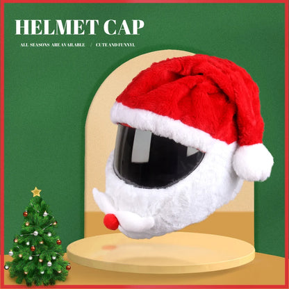 Full Face Covers Plush Motorcycle Helmet Christmas Cartoon Protective Hat