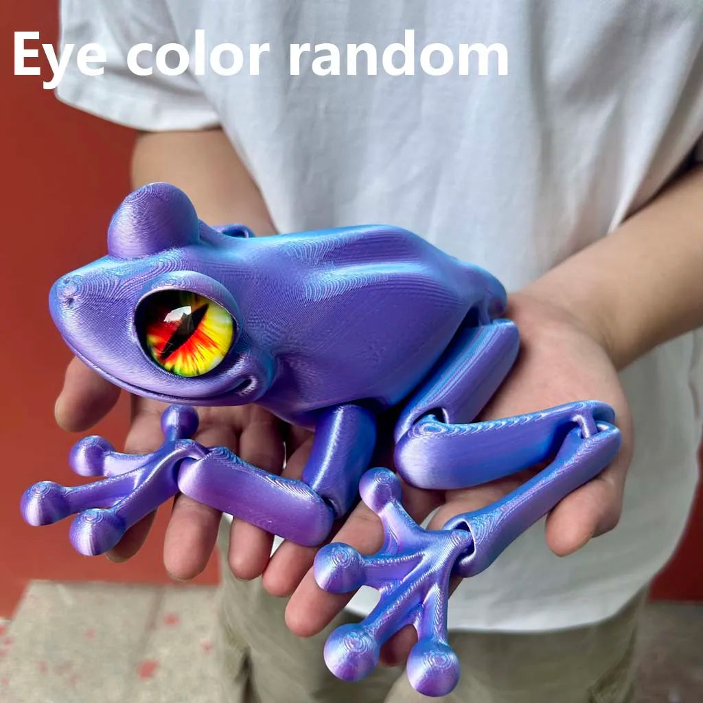 3D Printed Jointed Frog Figurine for Home Office Decor Articulated Poses