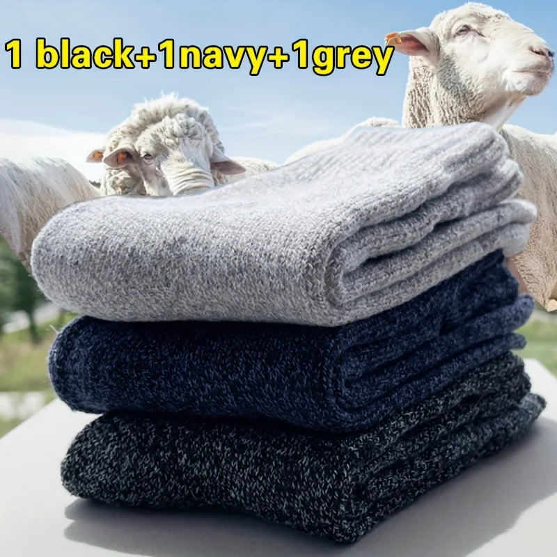 3/5 Pairs Thick Towel Mid-Calf Warm Socks for Winter Snow Boots