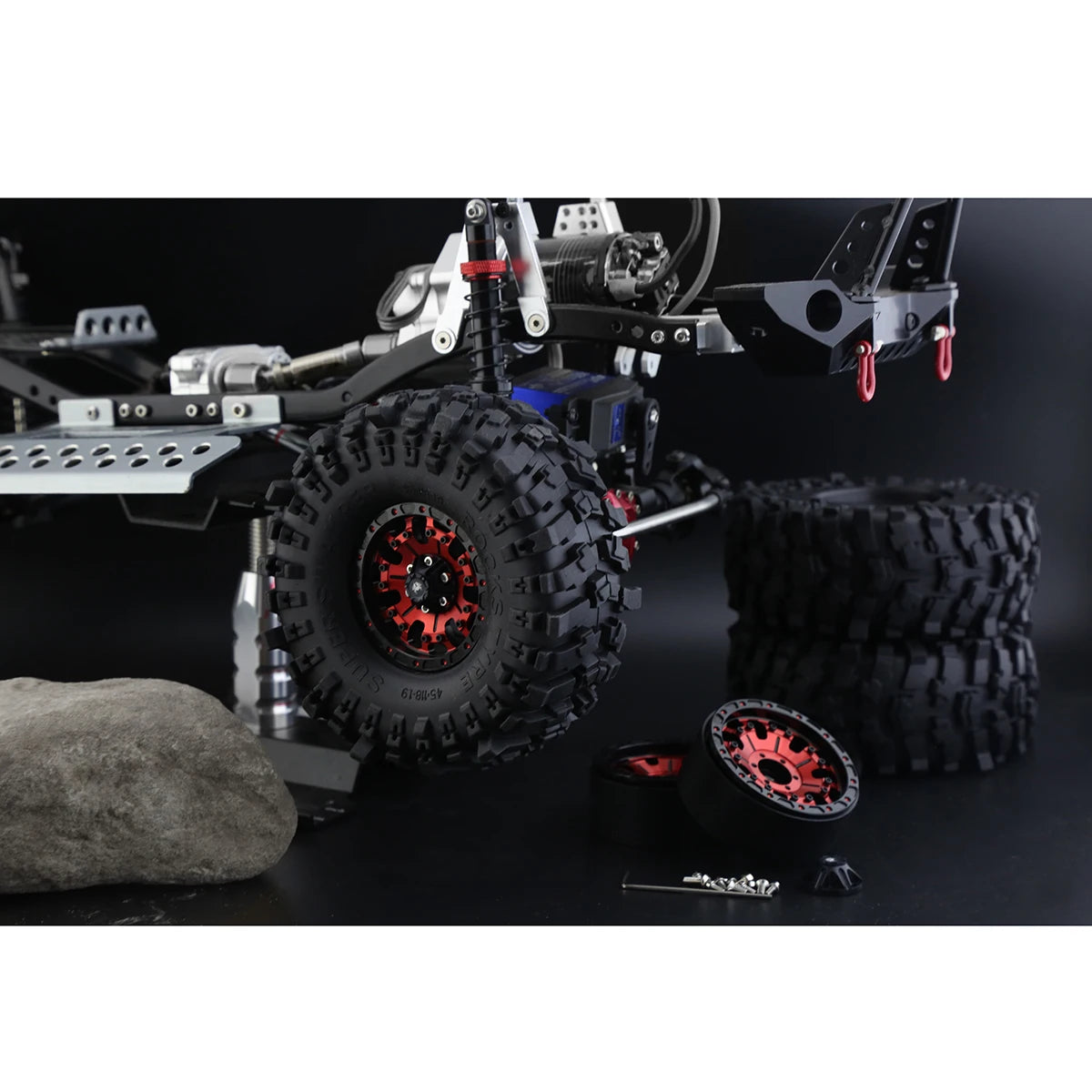 Milky White Soft Rubber 1.9 Wheel Tires 118*45MM for 1:10 RC Crawler Car Axial SCX10 90046 AXI03007 TRX4 RBX10M