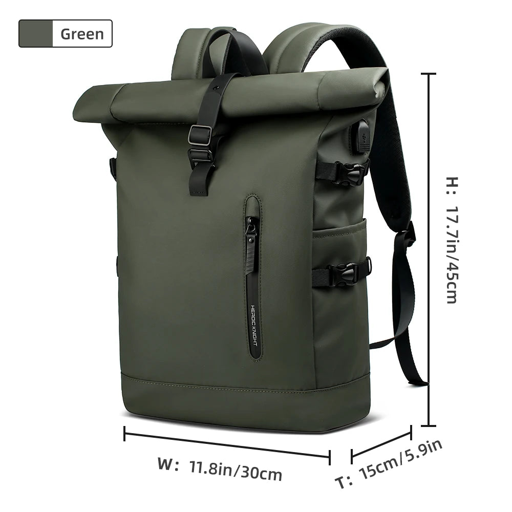 USB Port Backpack Men Large Capacity Waterproof 15.6 Inch Travel Bag