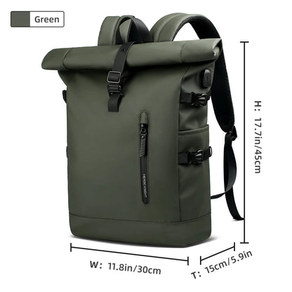 USB Port Backpack Men Large Capacity Waterproof 15.6 Inch Travel Bag