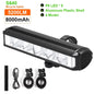LED Bike Light 8000mAh Front Rechargeable Waterproof USB Torch Lamp